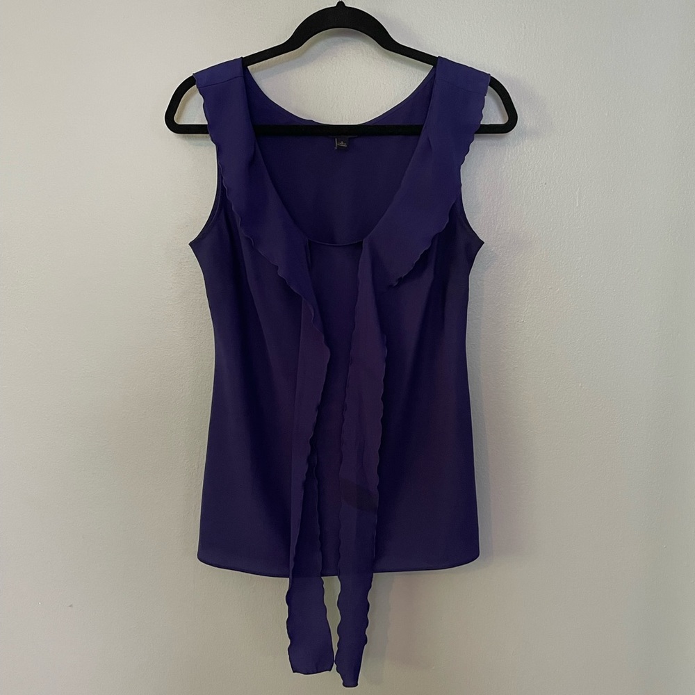 Banana Republic Purple Blouse with Tie Size Medium